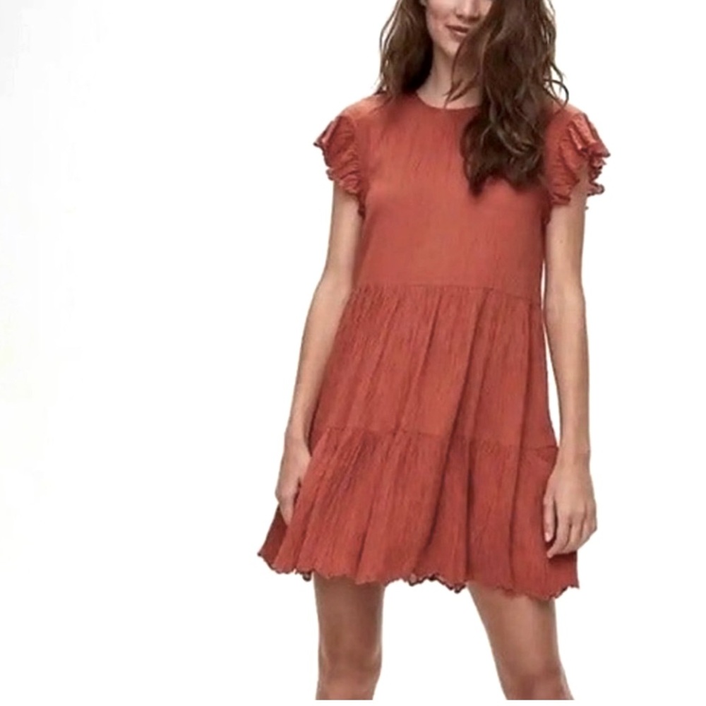 Artizia Wilfred smock dress XS maroon fits xs/s